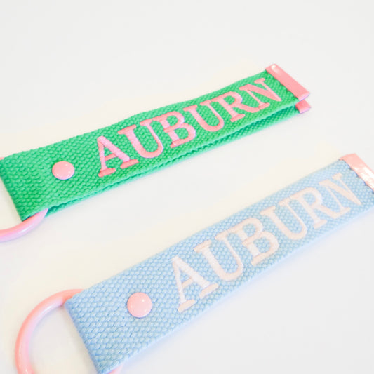 Woven Auburn Keychain