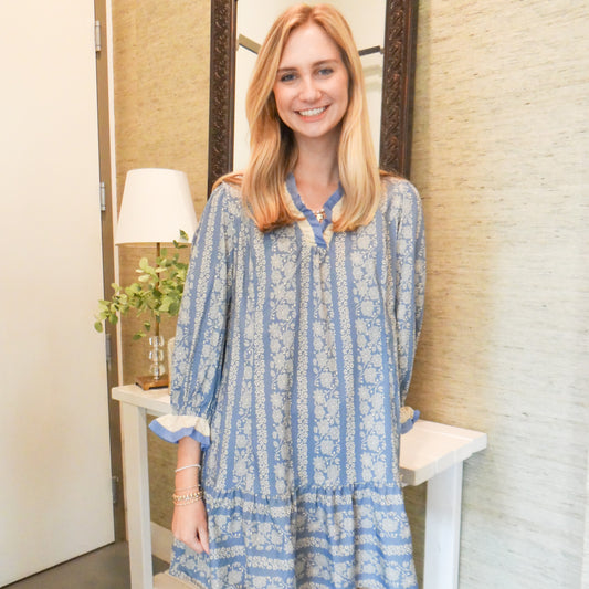 Dusty Blue Mini Dress