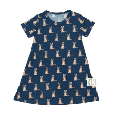 Navy Tiger Bamboo Dress