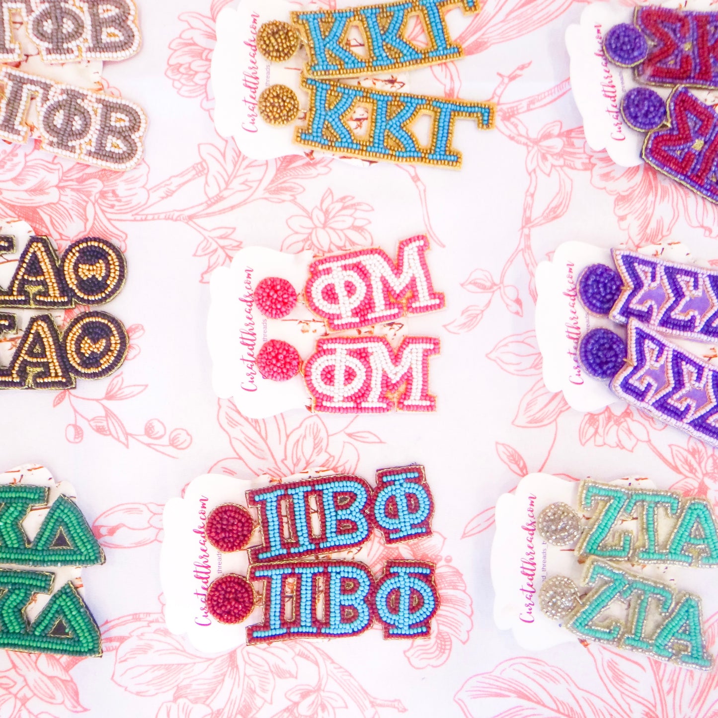 Beaded Sisterhood Sorority Earrings