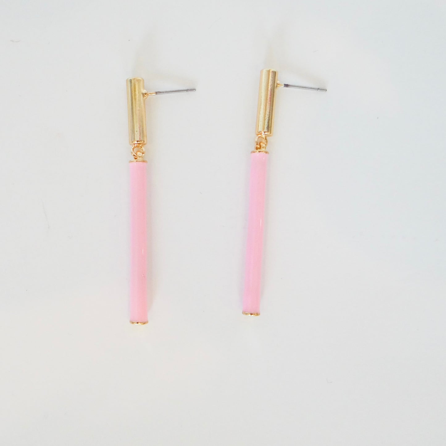 Pink Linked Bar Earrings