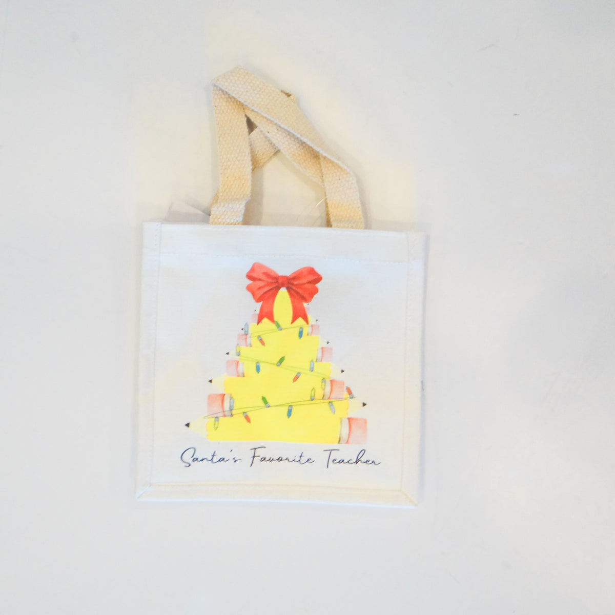 Santa's Favorite Teacher Petite Gift Tote