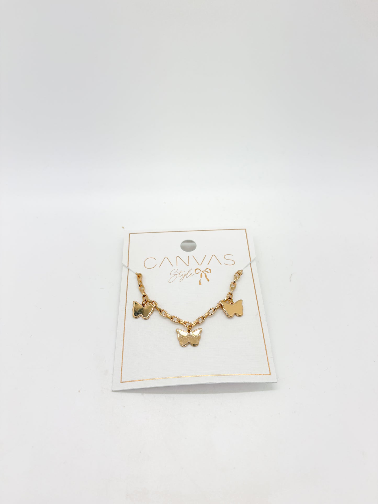 Canvas Butterfly Drip Necklace in Shiny Gold