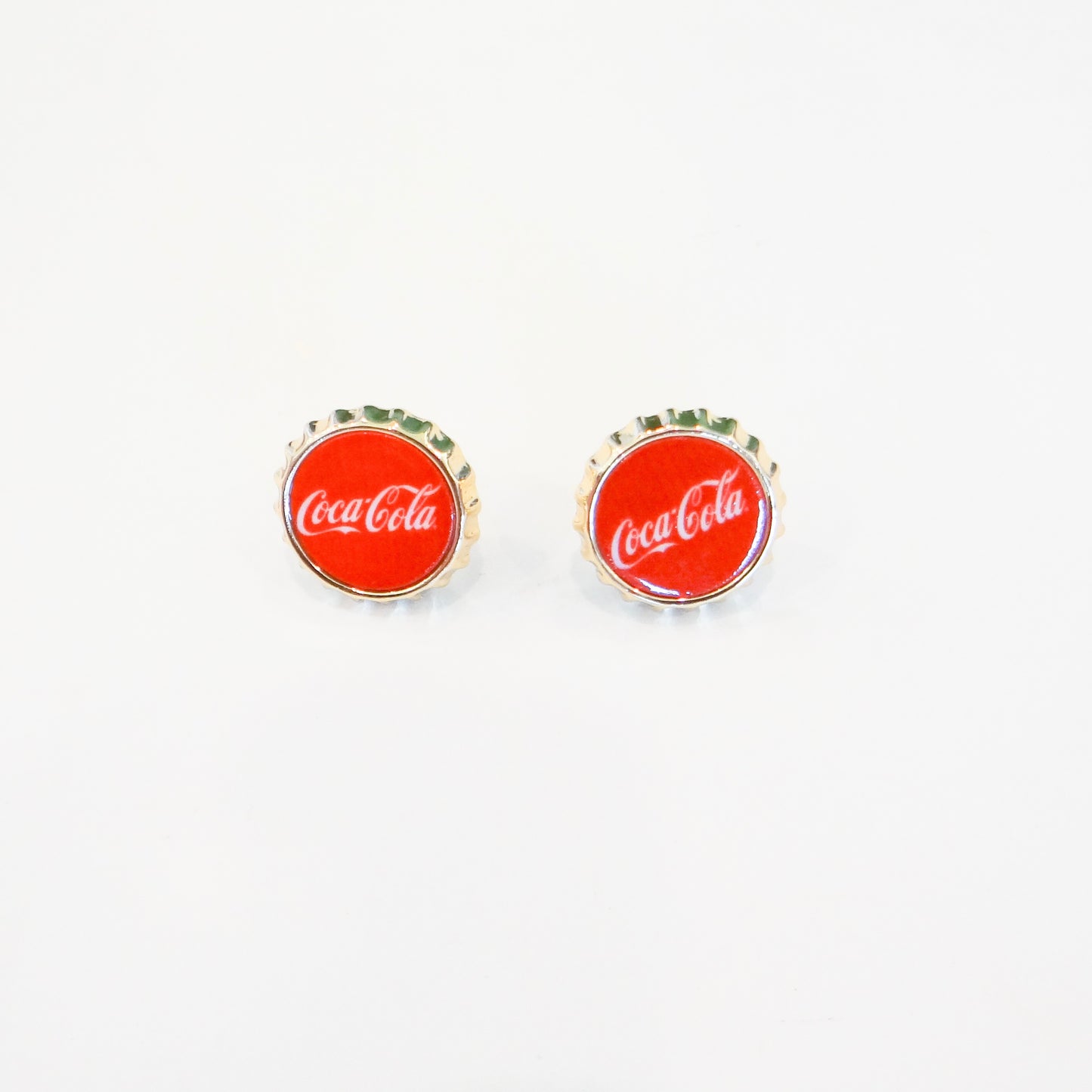 Coca Cola Bottle Cap Stud Earrings