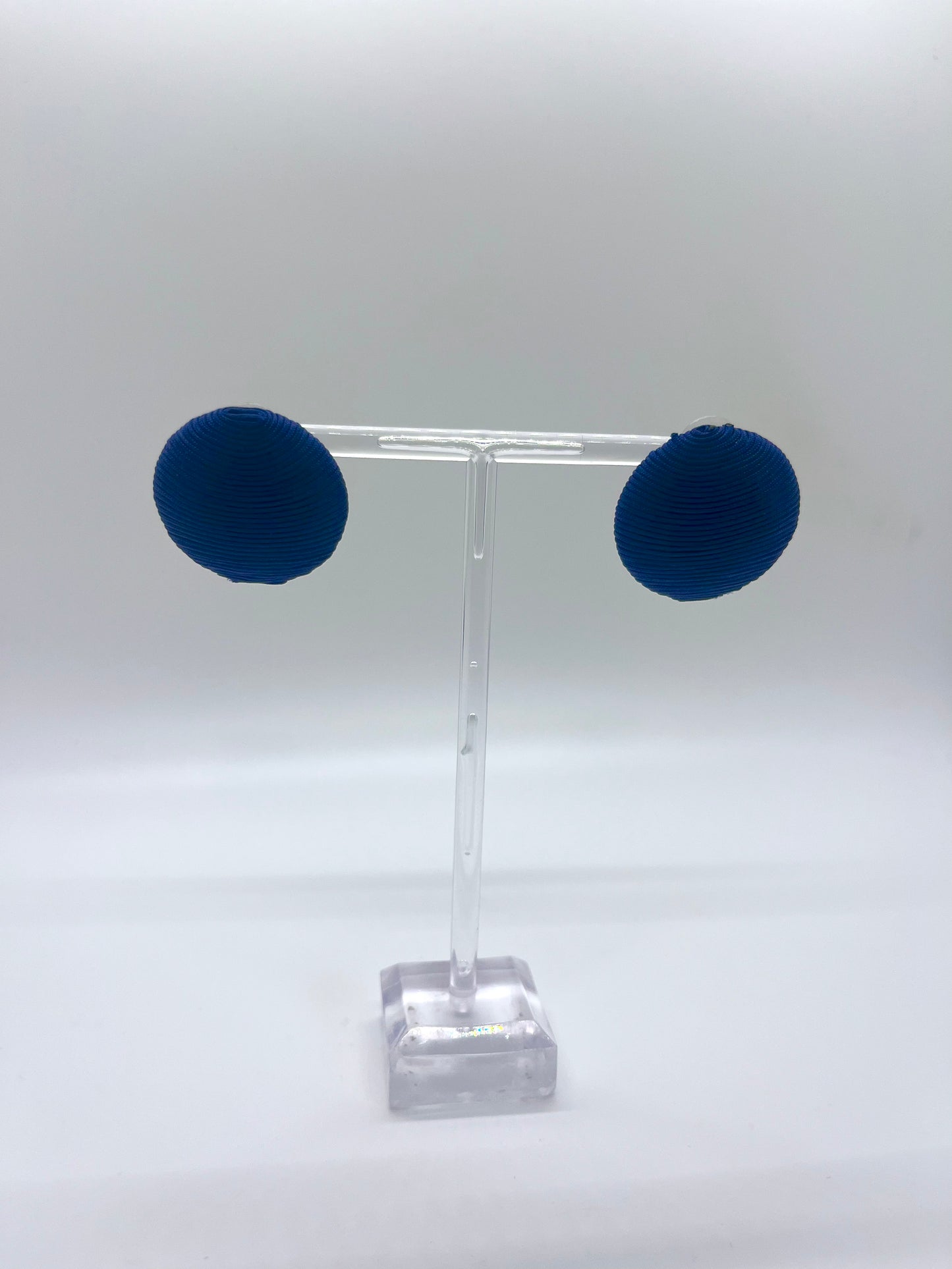 Blue Button Studs