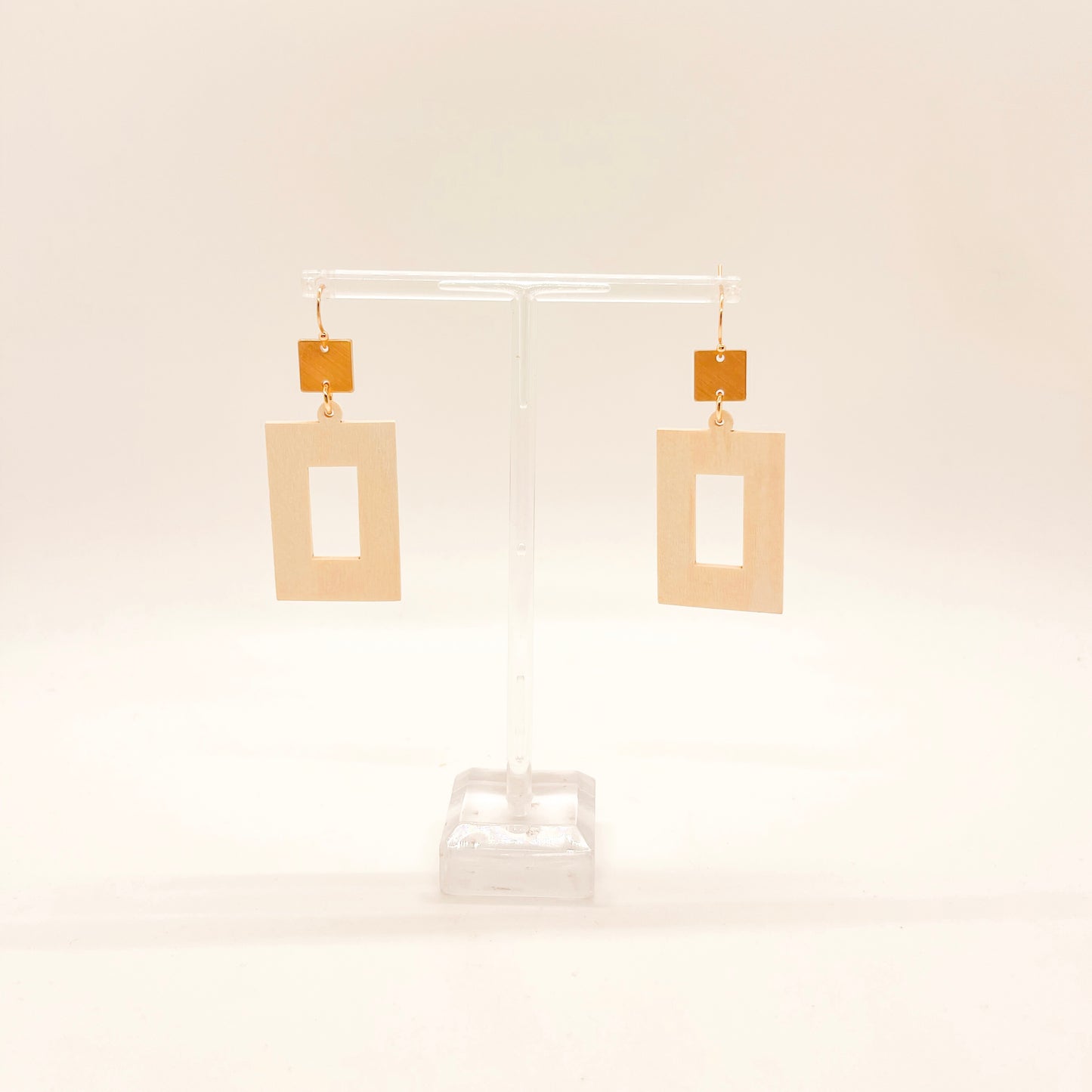 Earring of the Week - Tan Rectangle