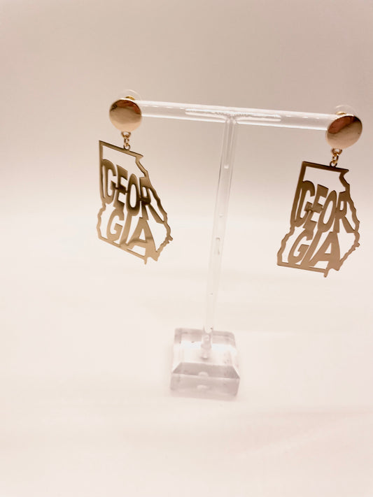 Gold State of Georgia Earrings