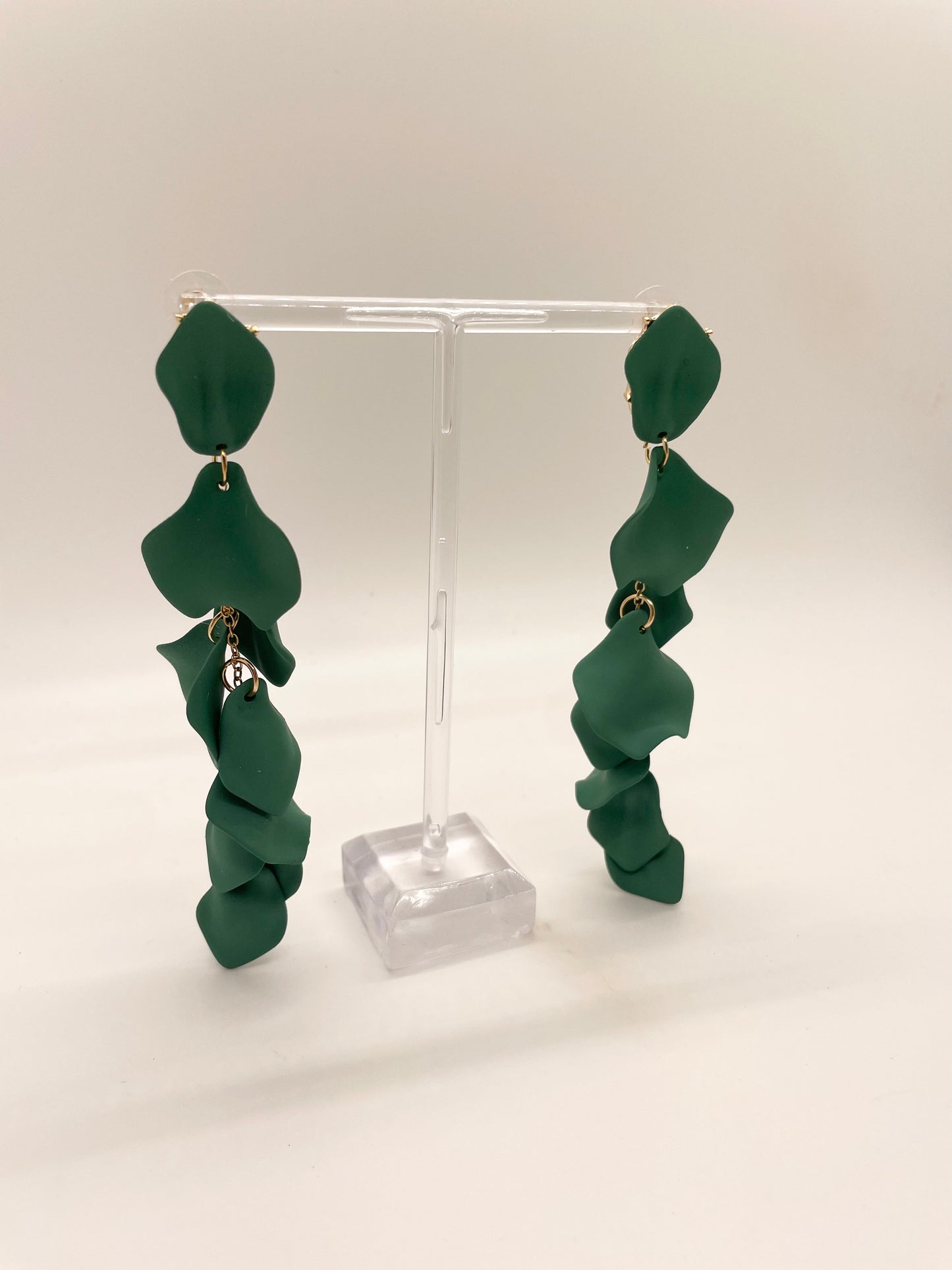 Coated Petal Fringe Drop Earring