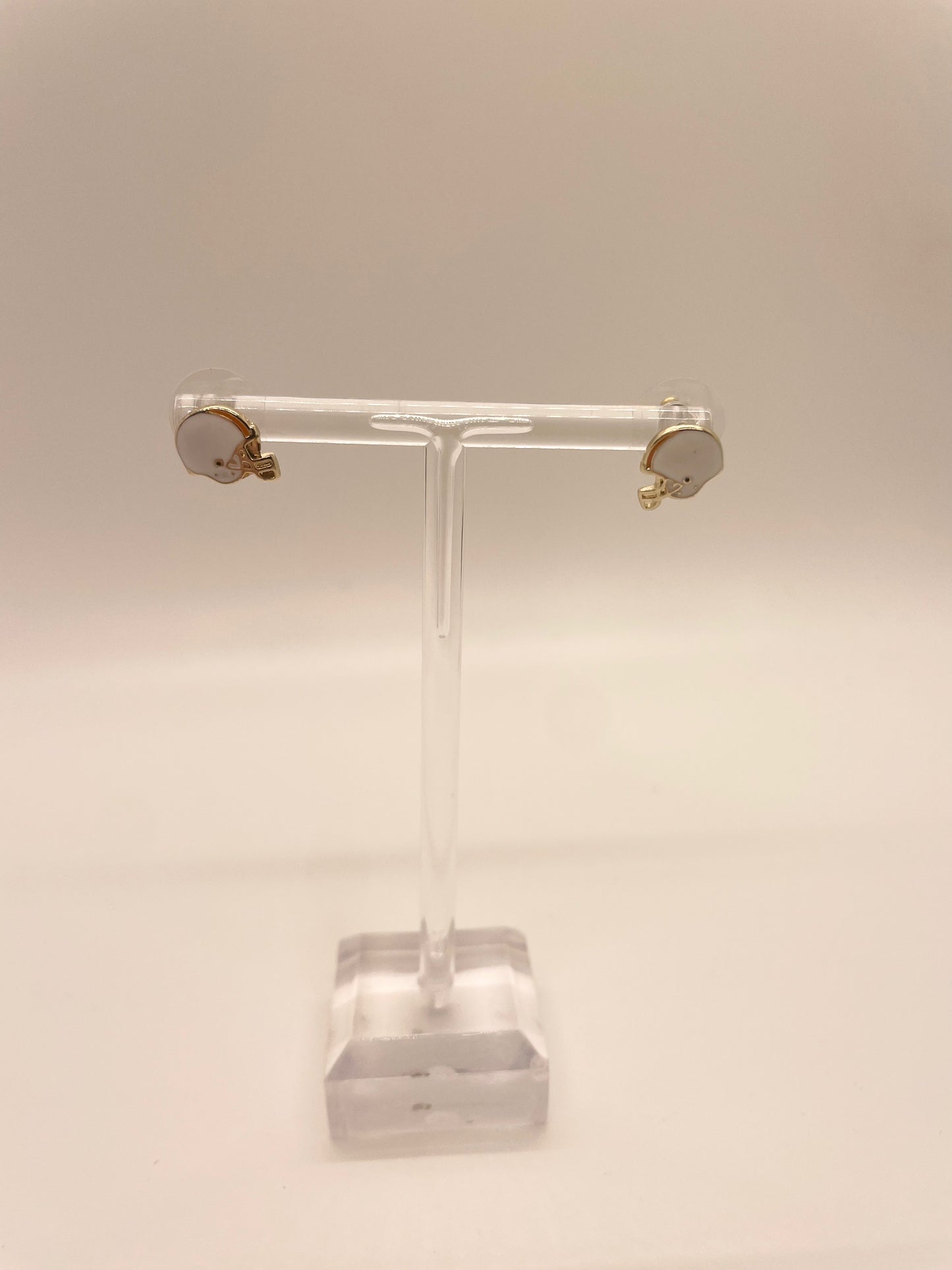 White Helmet Stud Earring