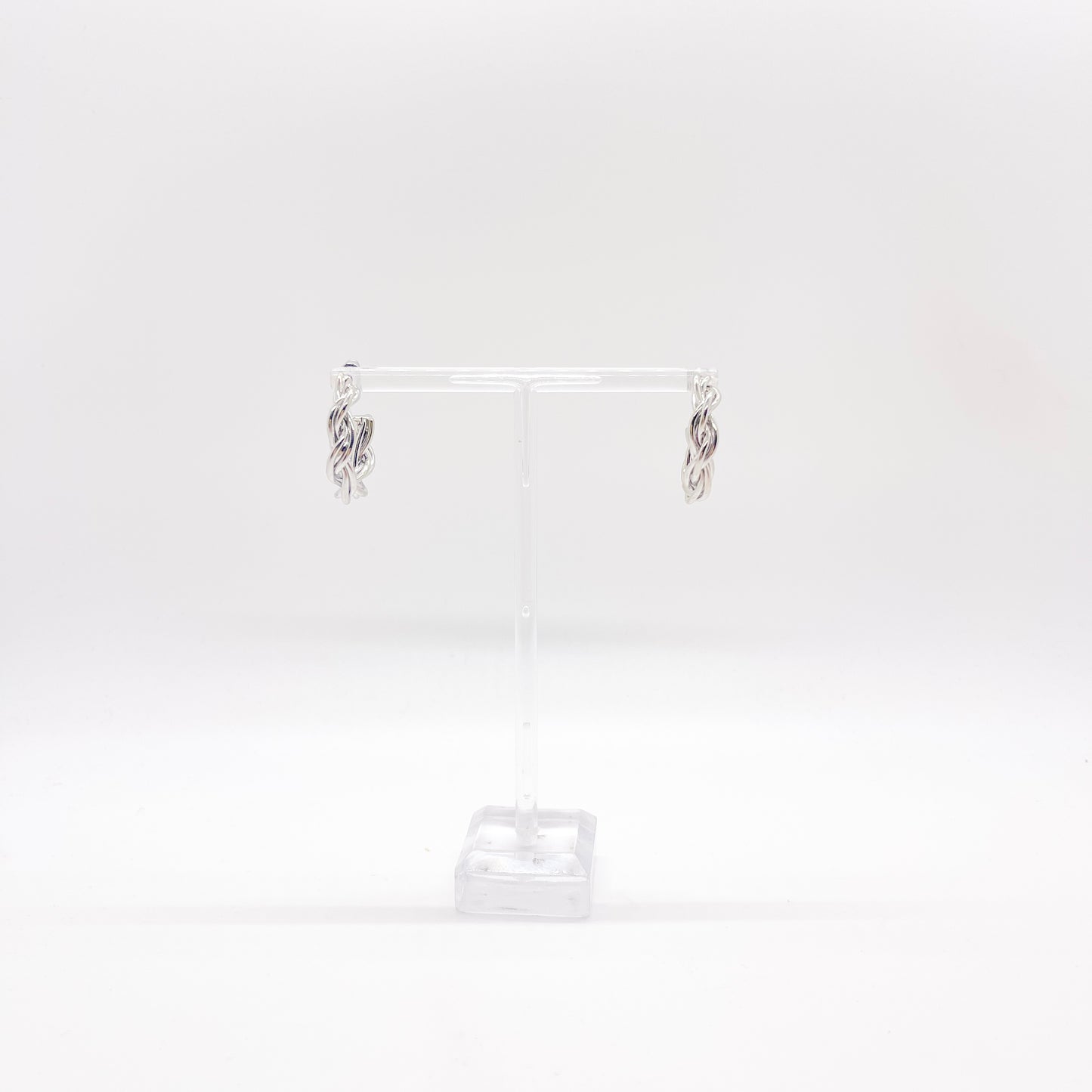 Silver Twisted Hoops