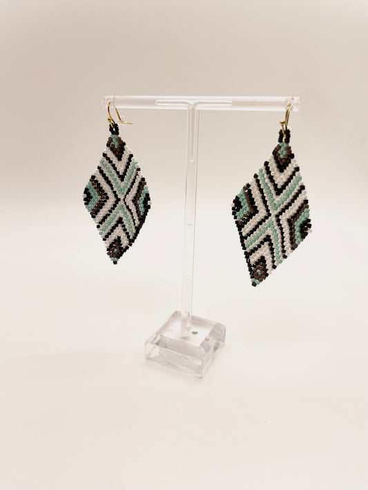 Aztec Beaded Drop Earrings