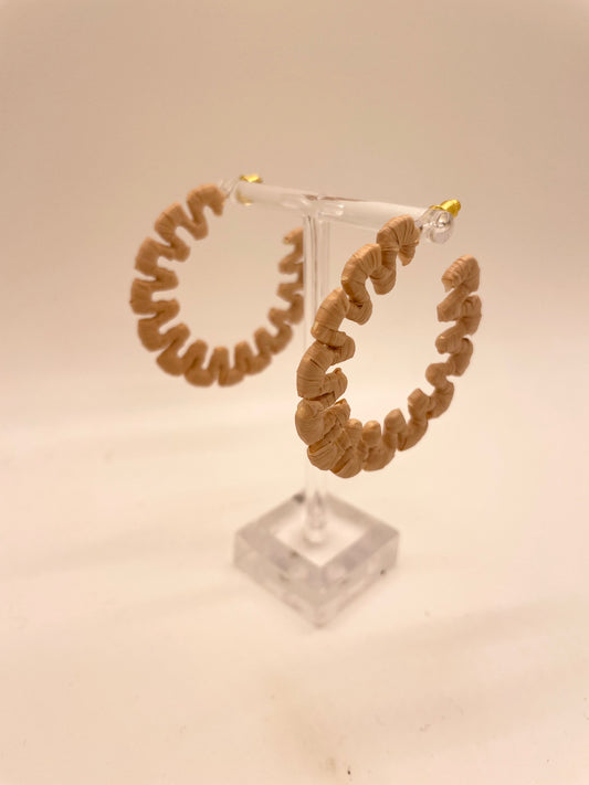 Tan Squiggly Hoops