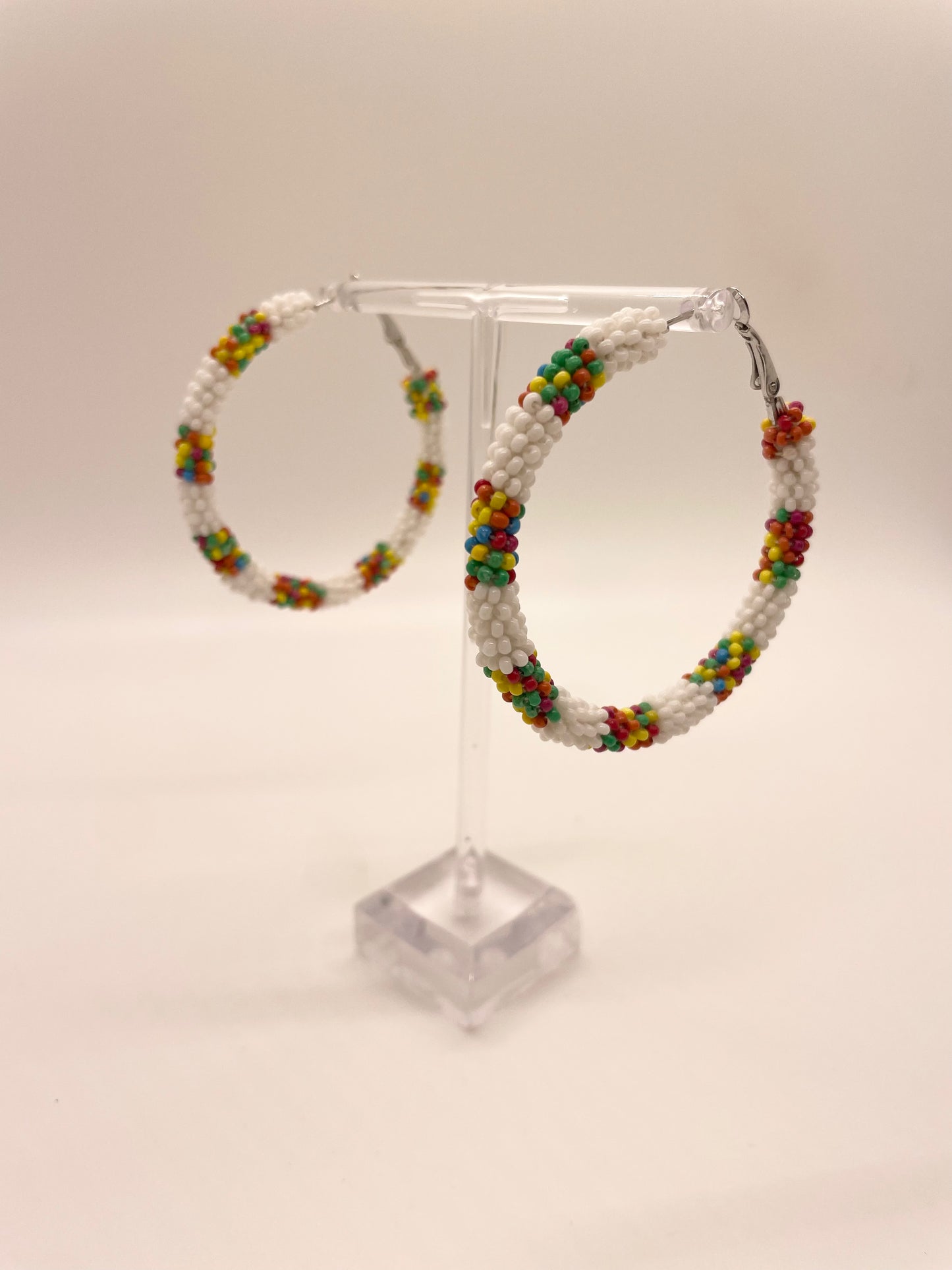 Rainbow Multi Beaded Hoop