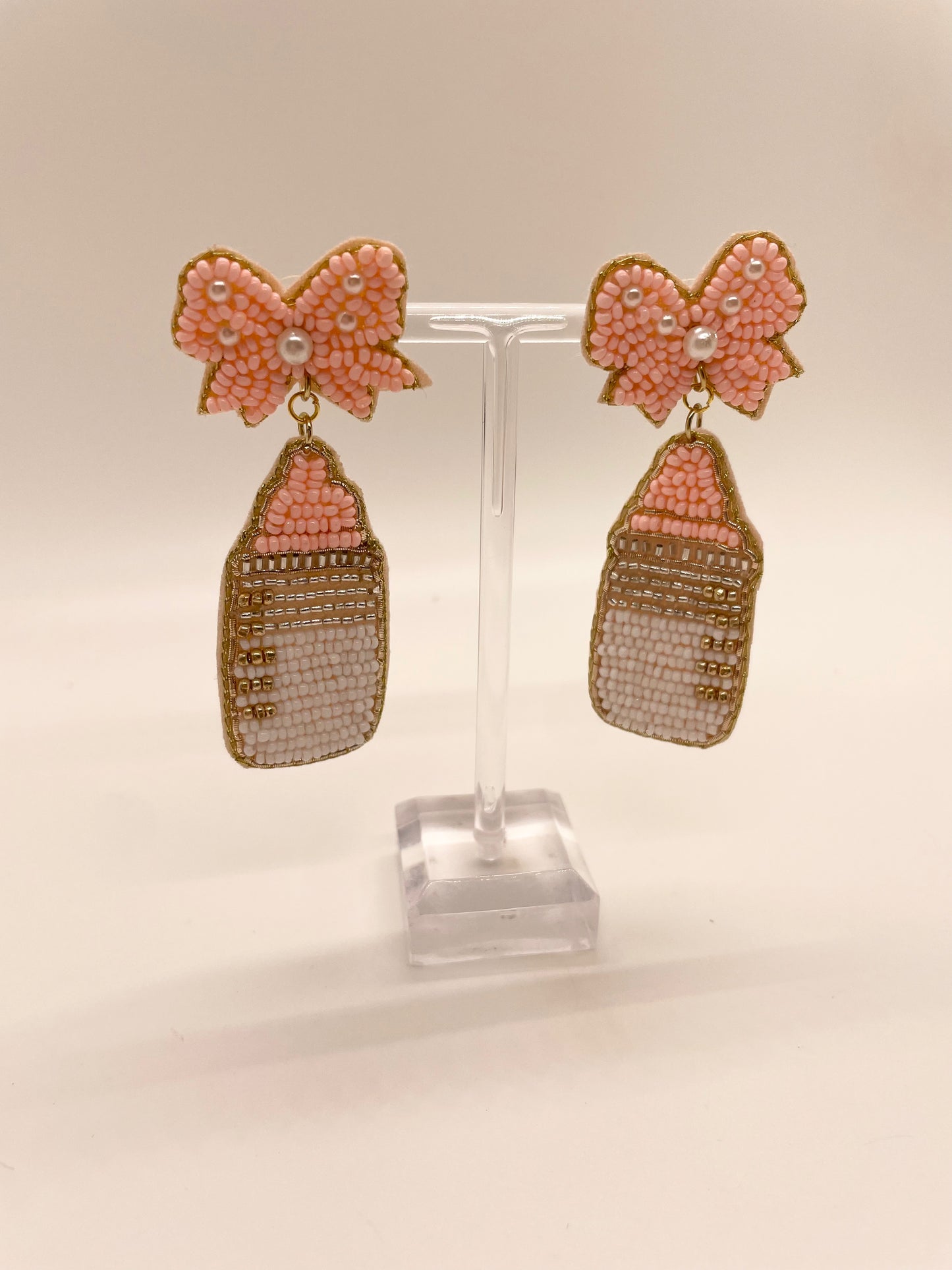 Beaded Baby Bottle Drop Earrings