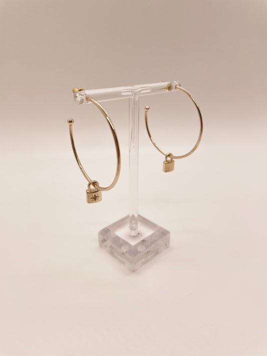 Gold Lock Hoops
