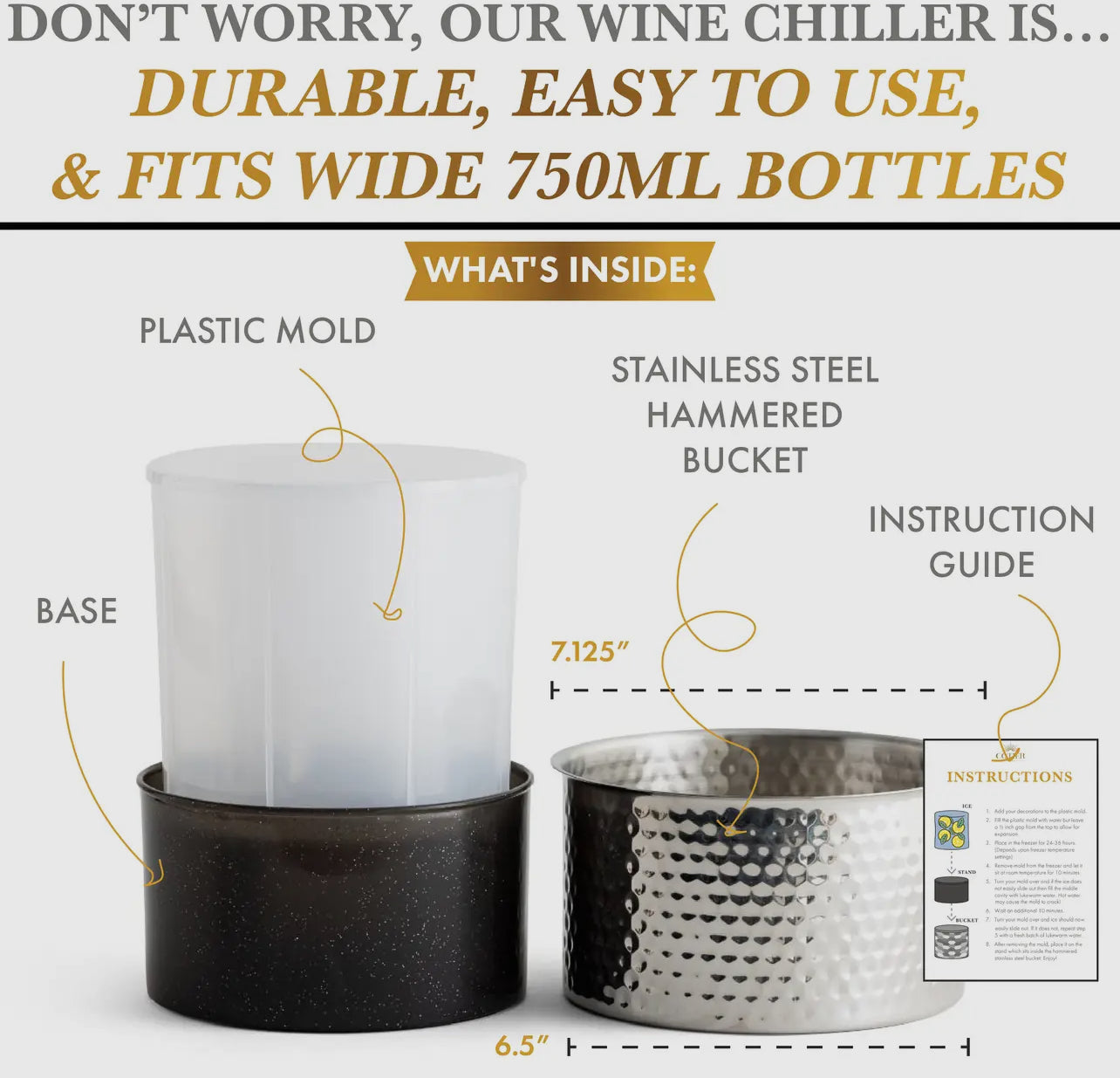 Silver Hammered Ice Mold