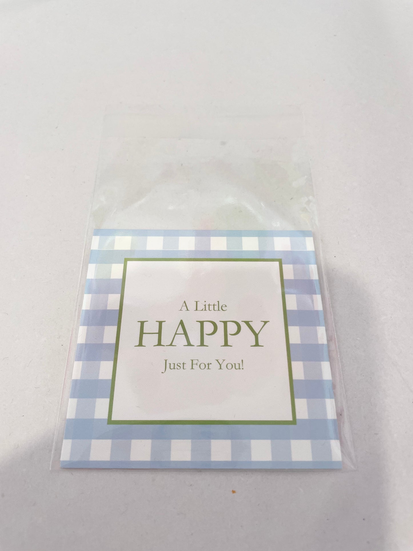 Blue Gingham Happy Mini Card