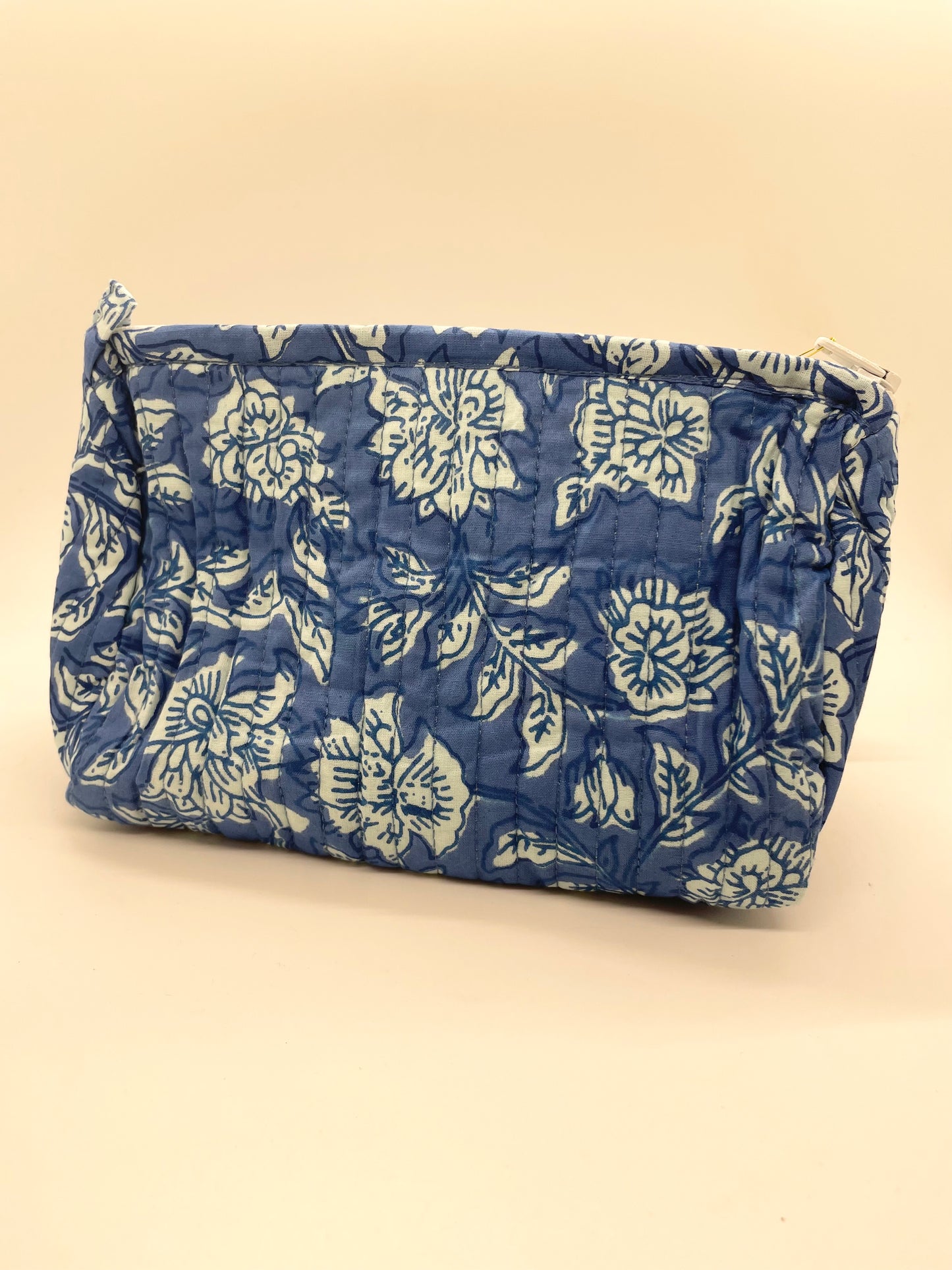 Blue & White Floral Cosmetic and Accessory Bag