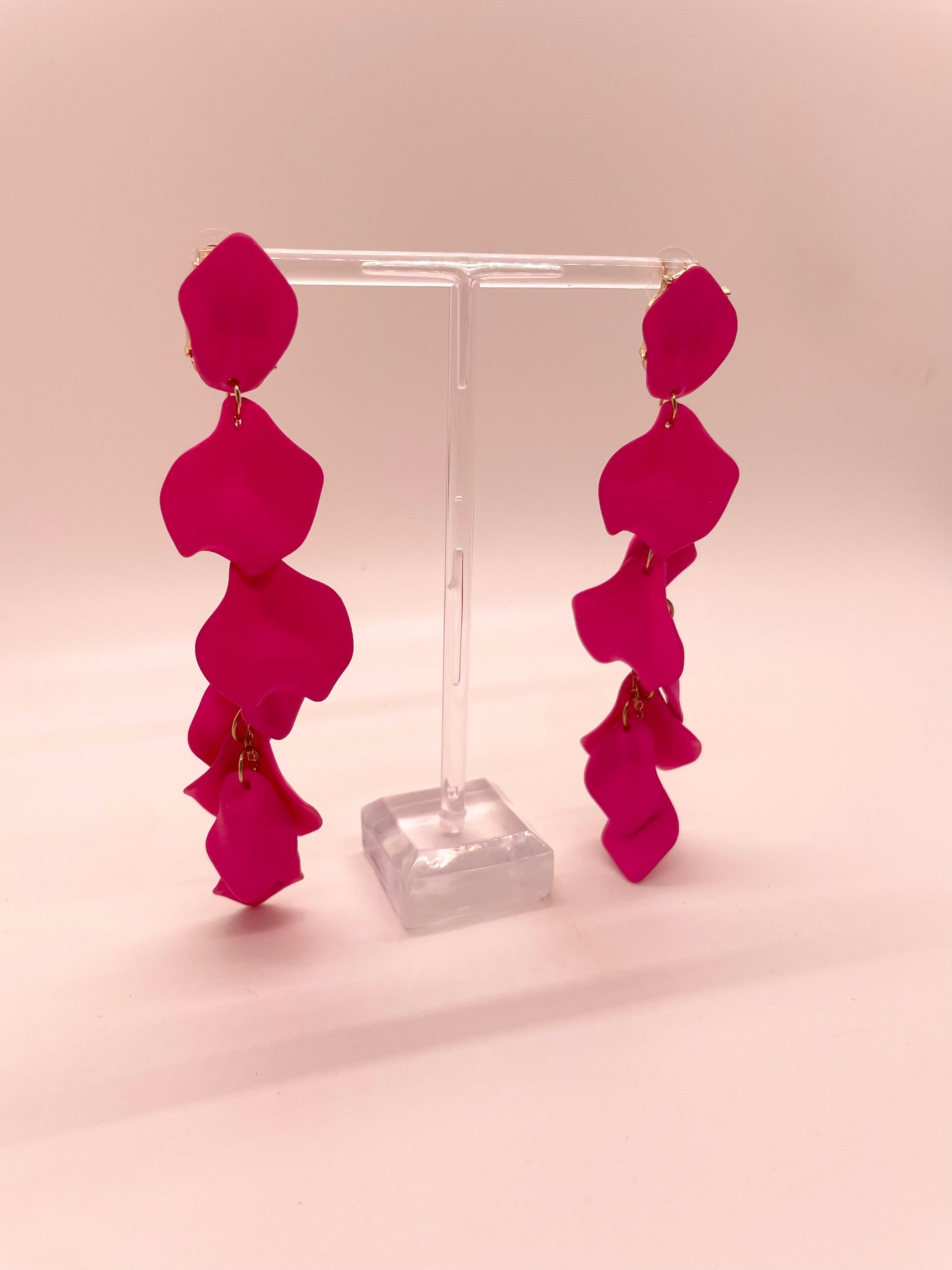 Coated Petal Fringe Drop Earring