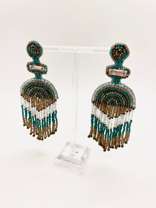 Beaded Egyptian Statement Earrings