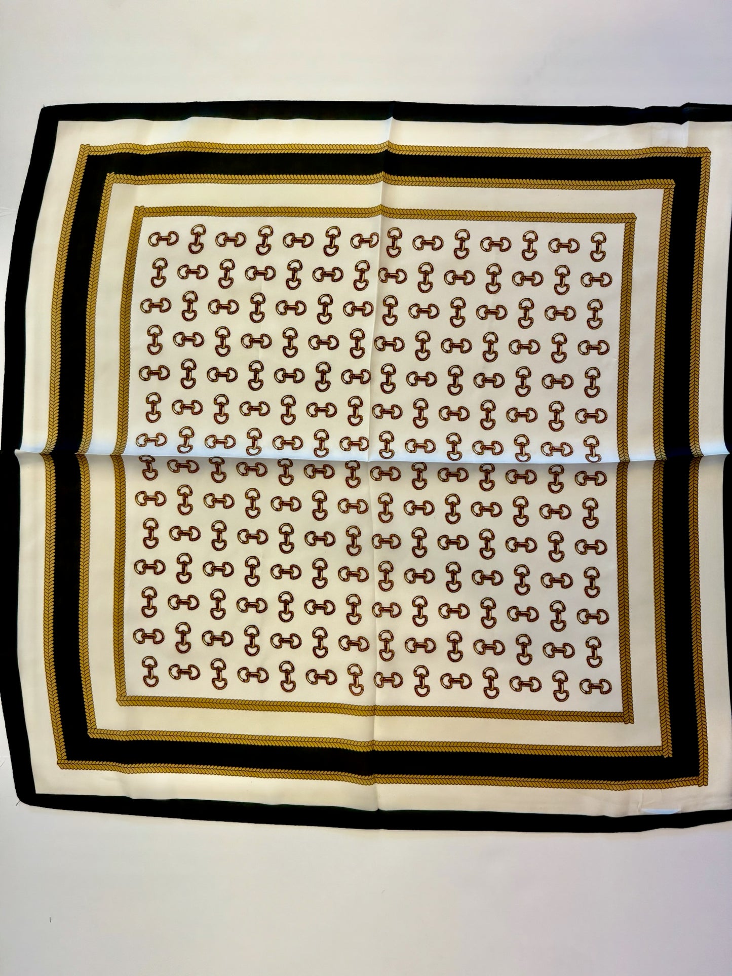 Multi Horsebit Print Silky Bandana