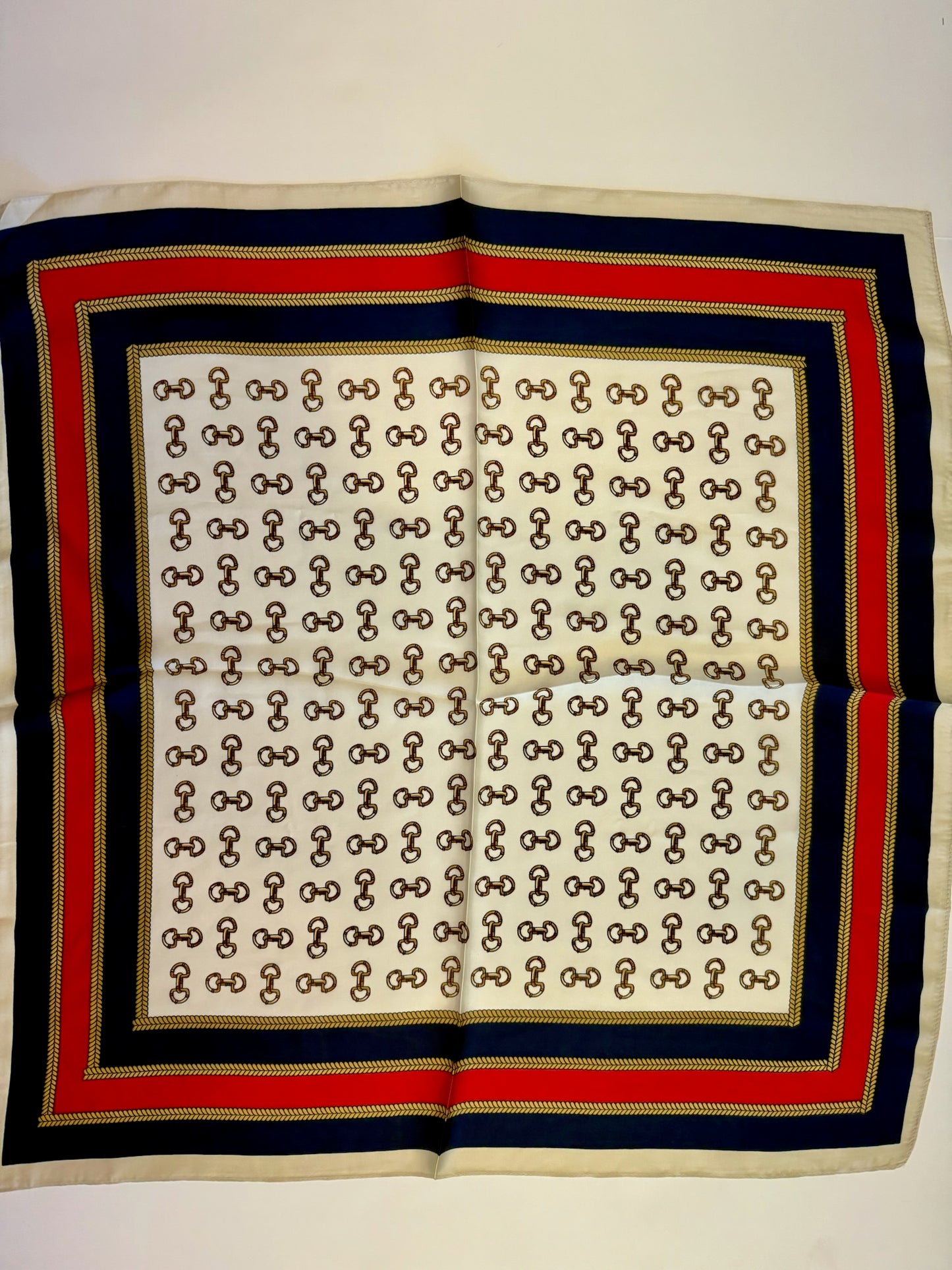 Multi Horsebit Print Silky Bandana