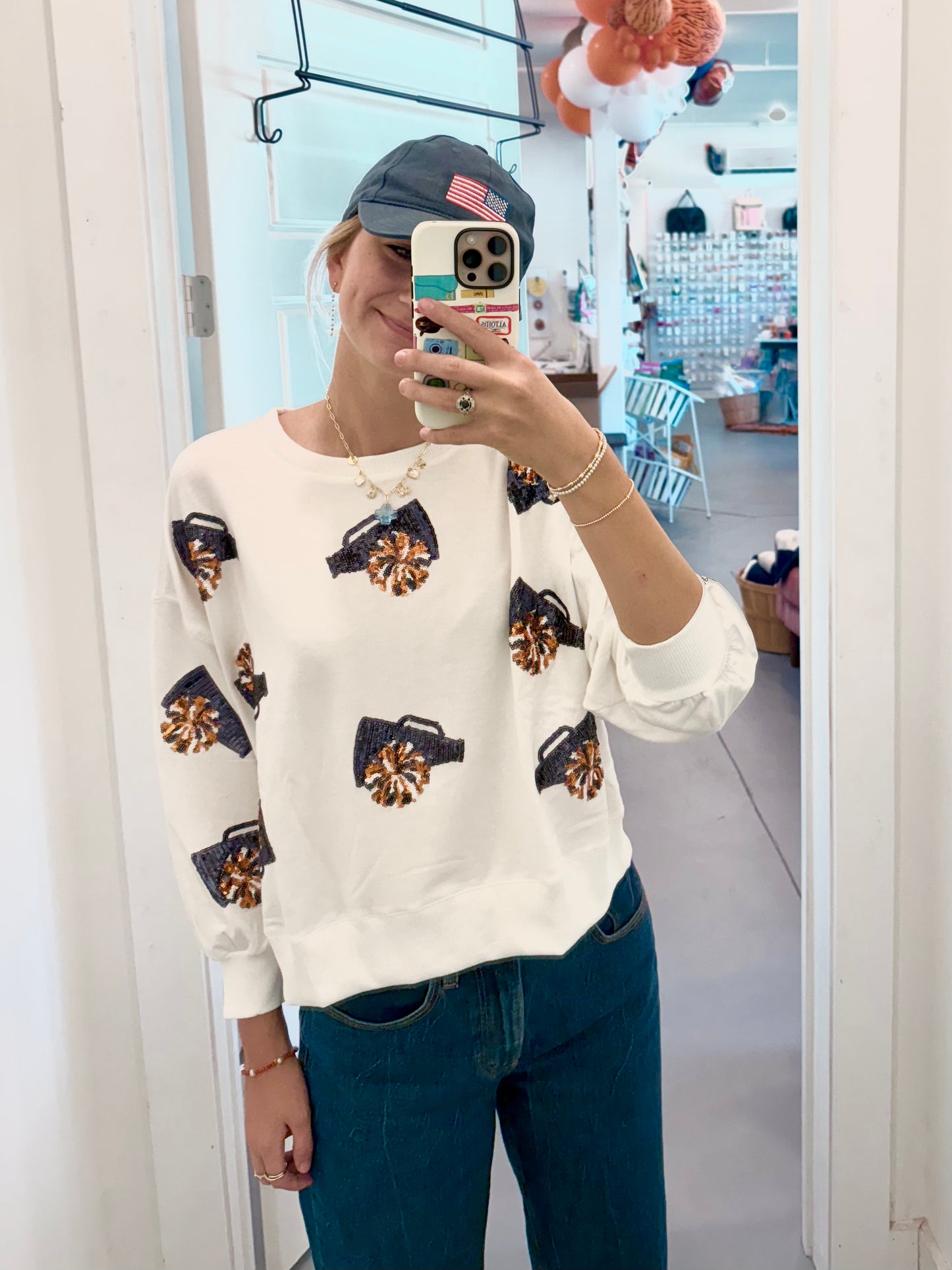 Millie Sequined Cheer Sweatshirt