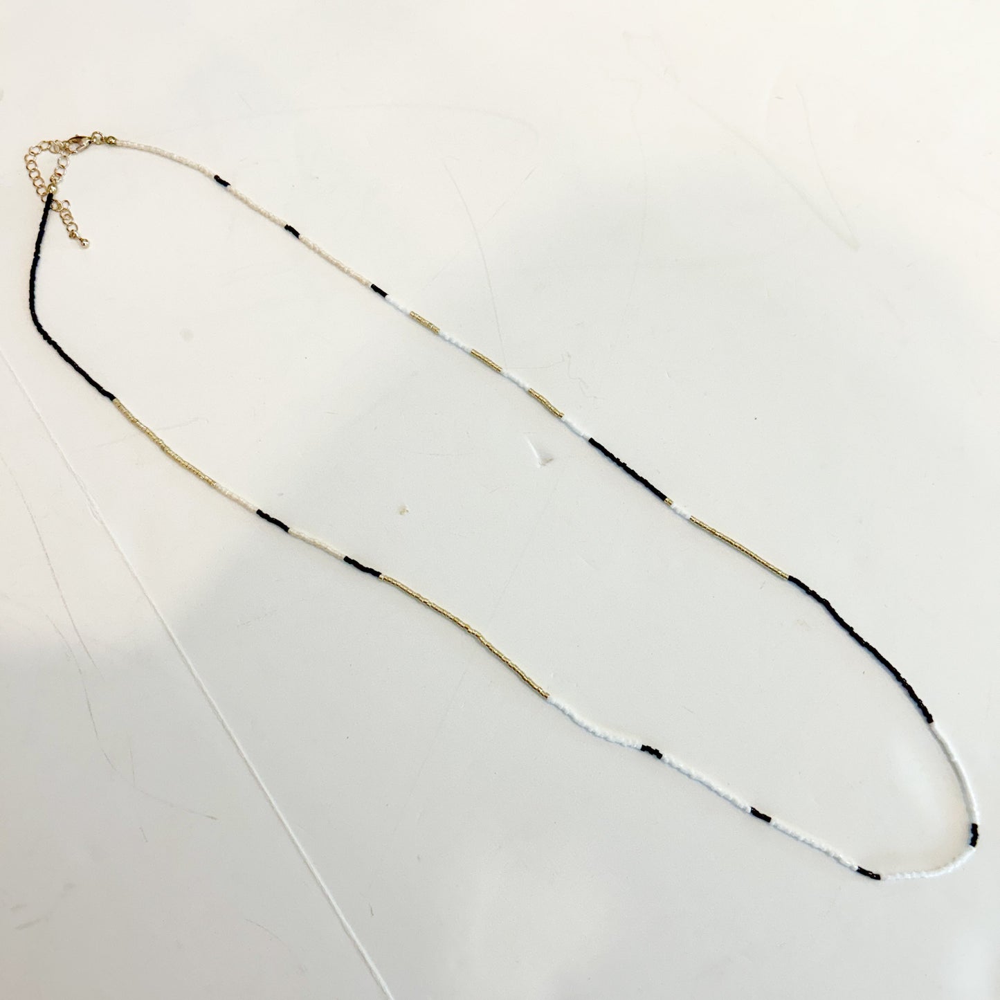 Beaded Striped Necklace