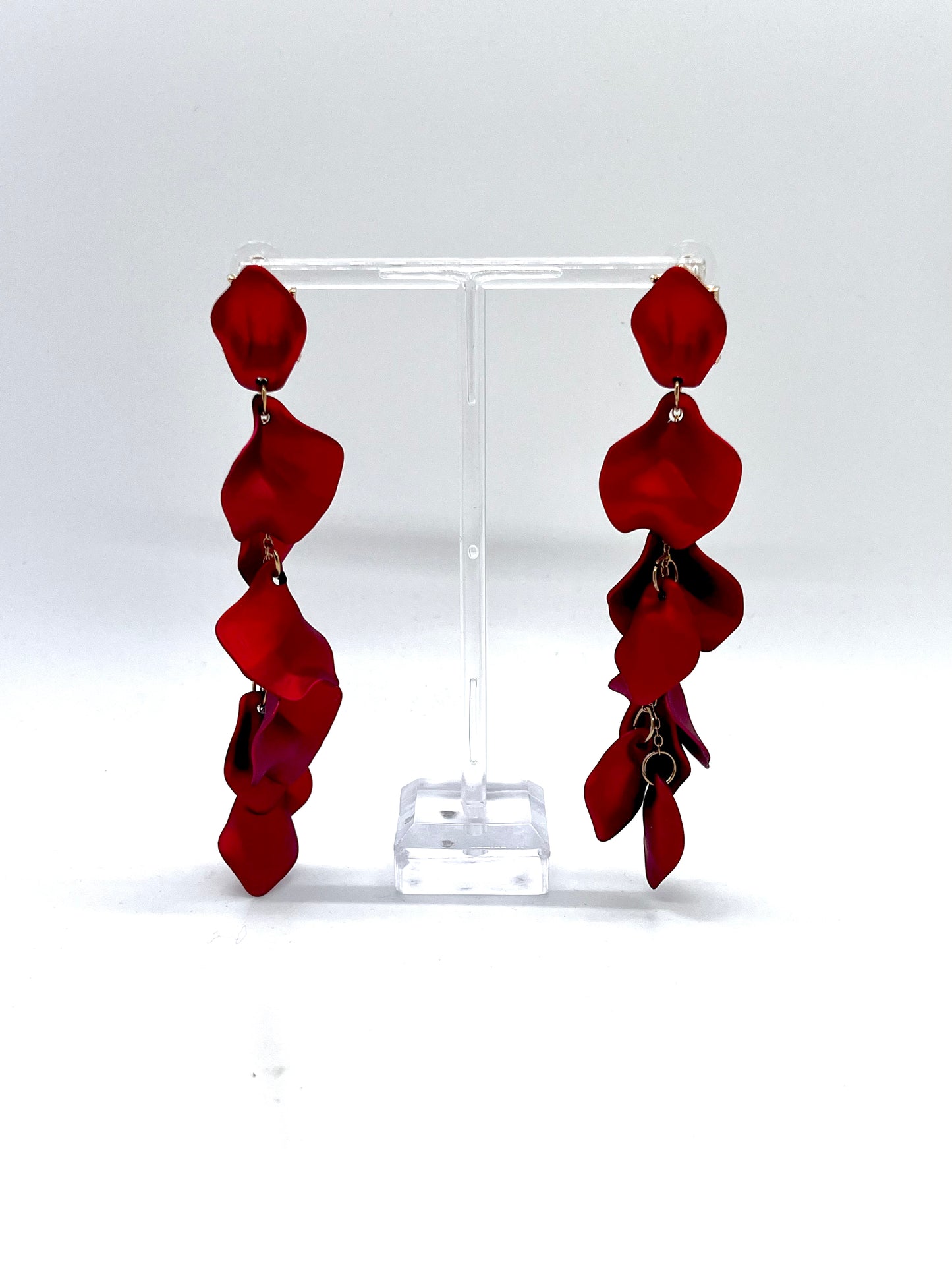 Coated Petal Fringe Drop Earring