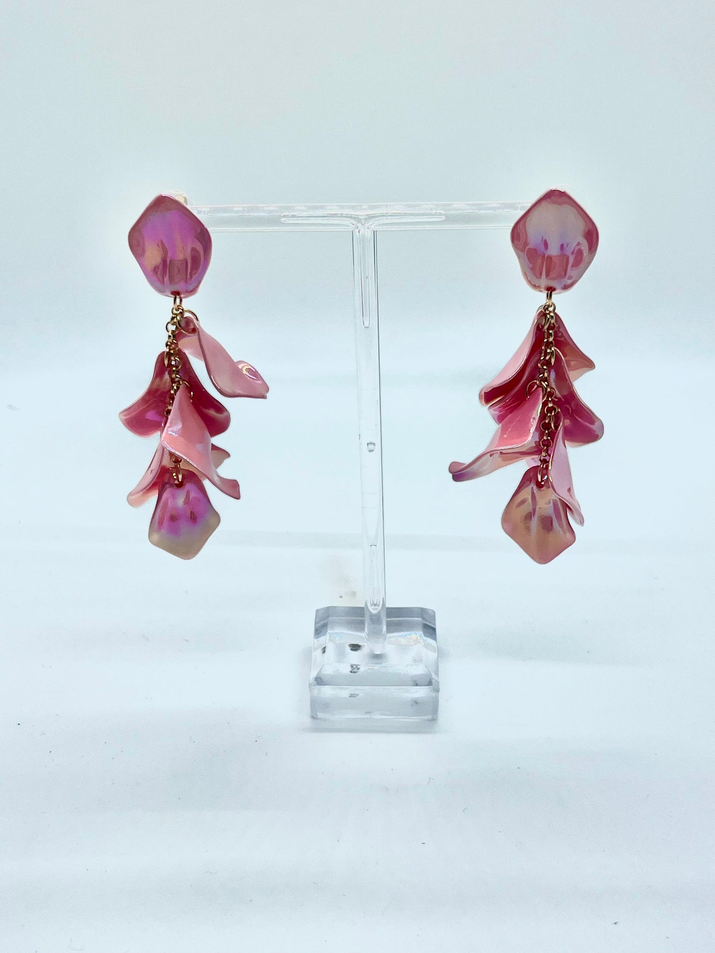 Coated Petal Fringe Drop Earring