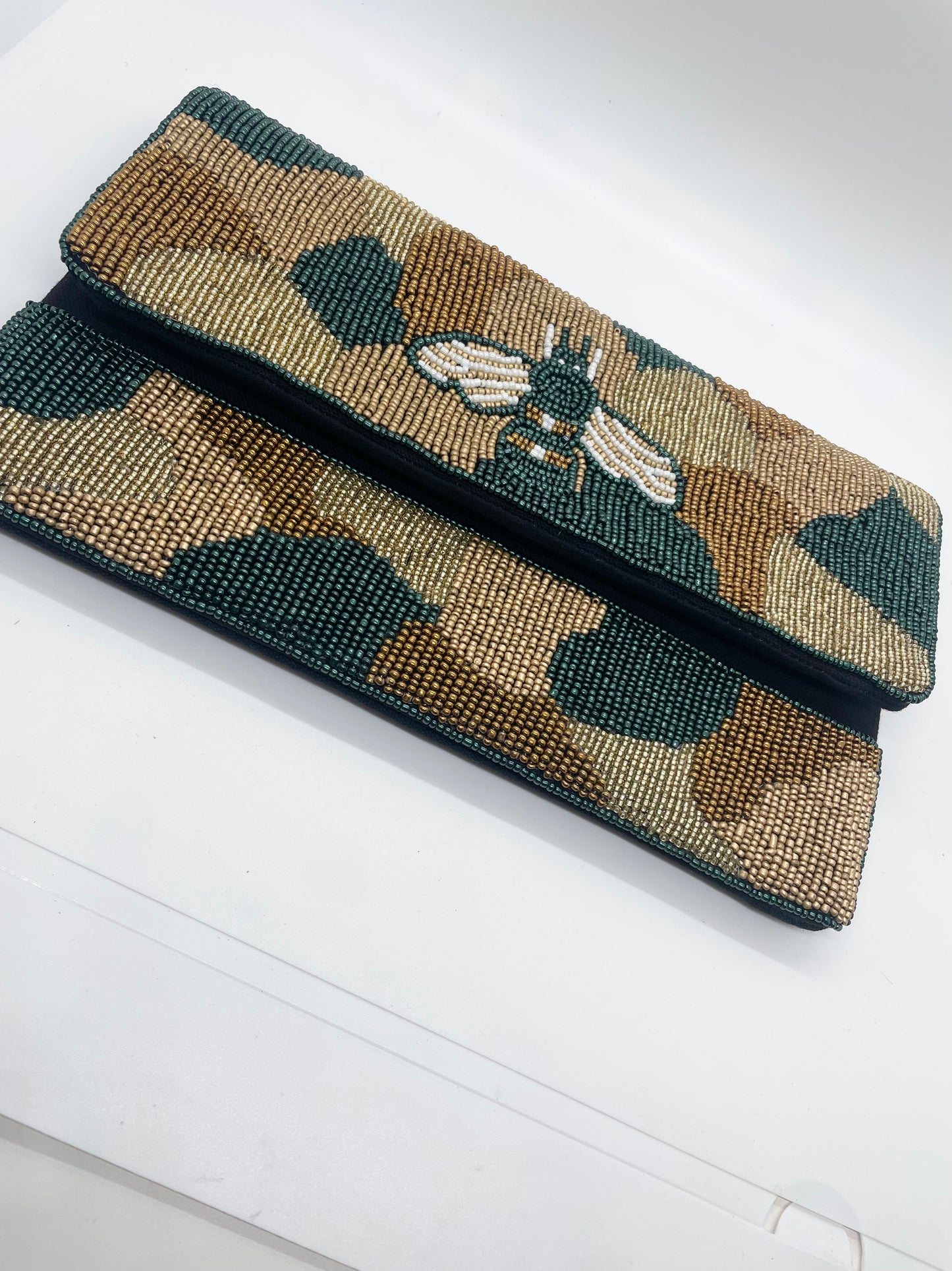 Leopard Beaded Purse with Strap