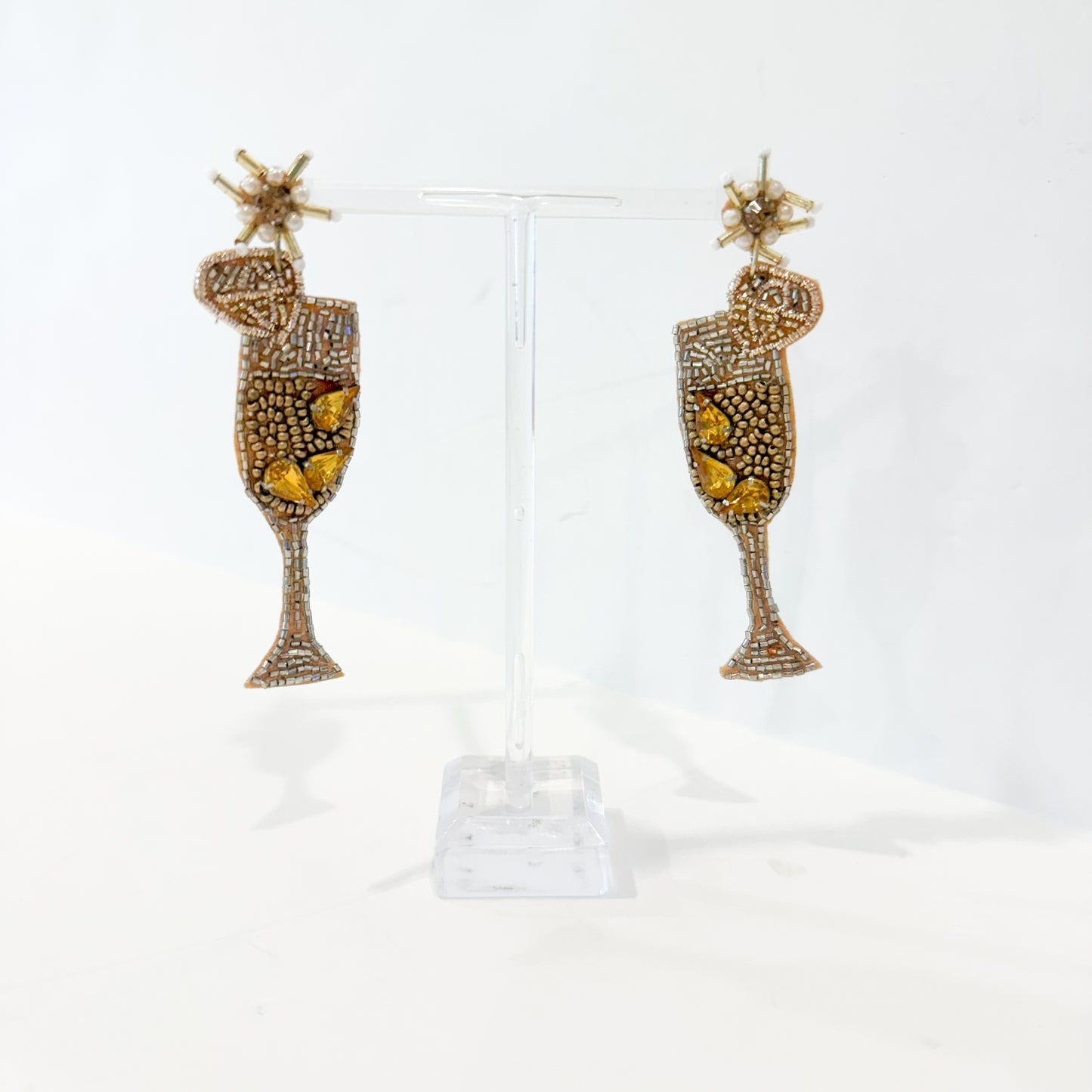 Beaded Champagne Earrings