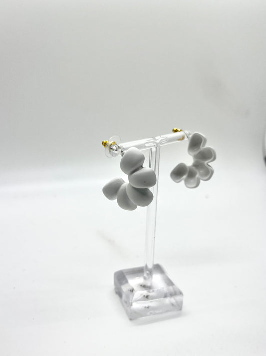 White Geometric Semi Hoops