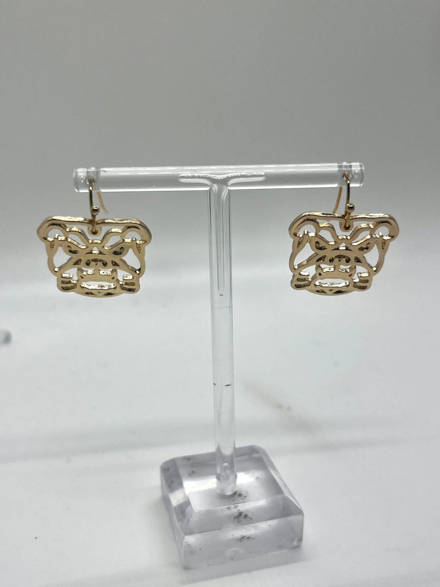 Gold Bulldog Earrings