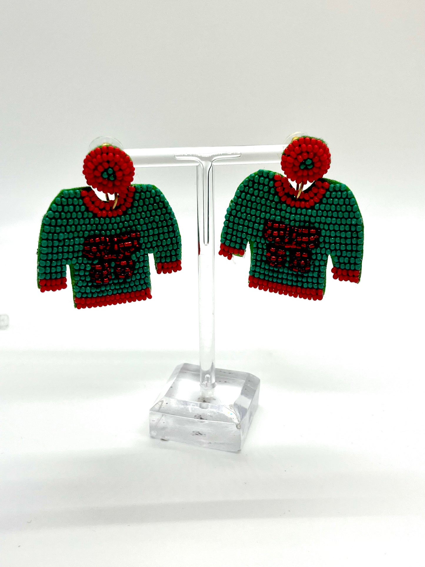 Beaded Christmas Sweater Earrings