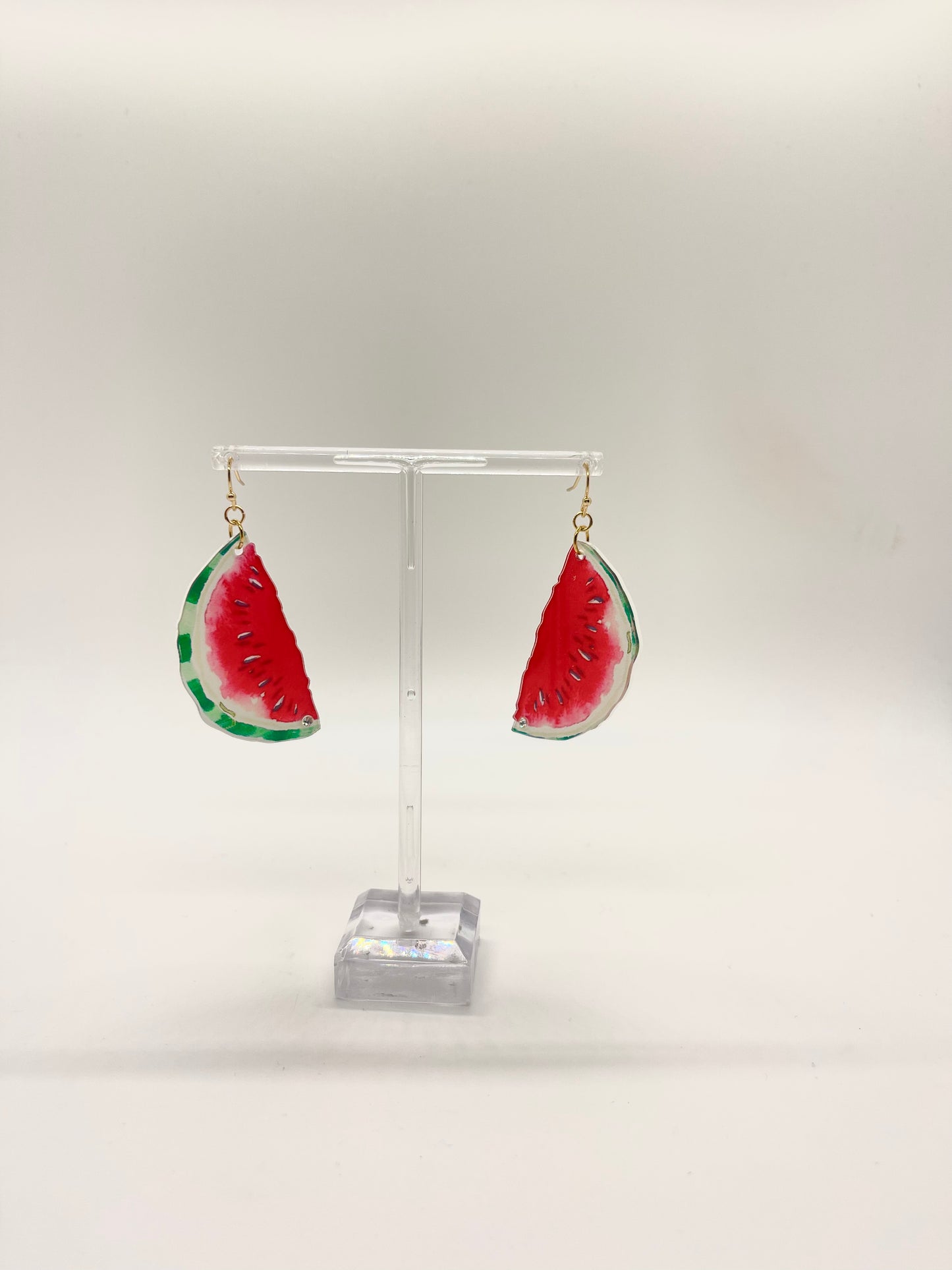 Acrylic Distressed Watermelon Earrings