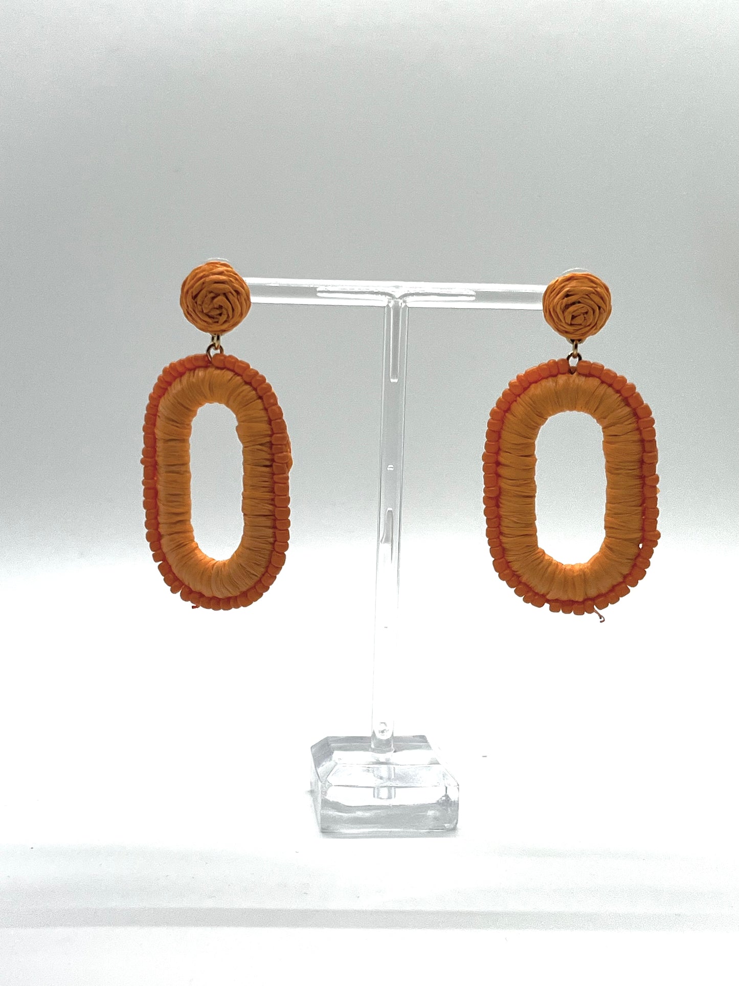 Light Orange Basket Weave Earrings