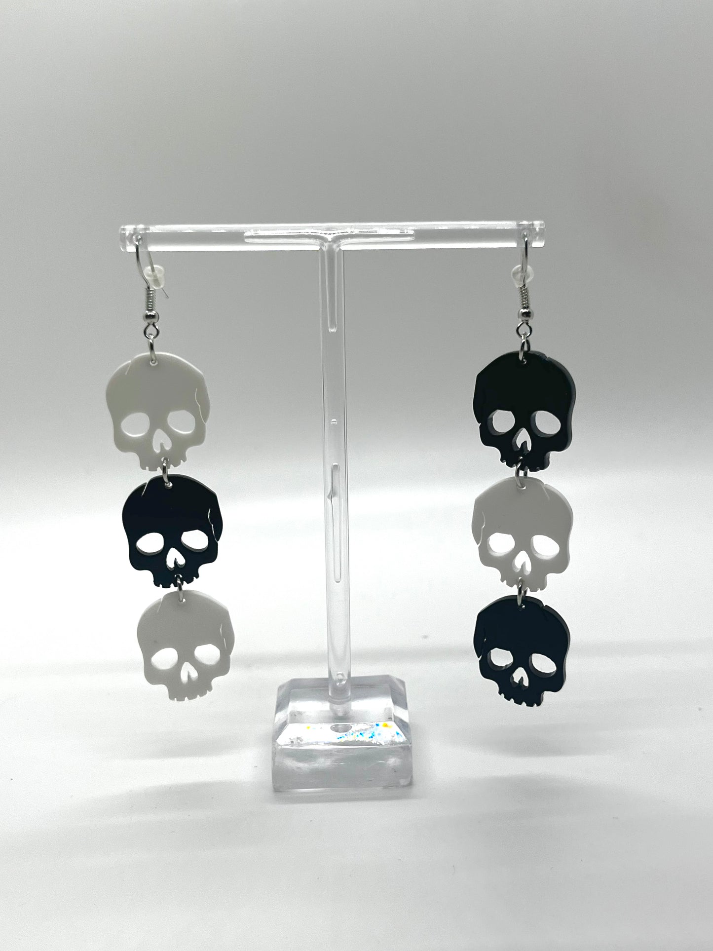 Black and White Skeleton Dangle Earring