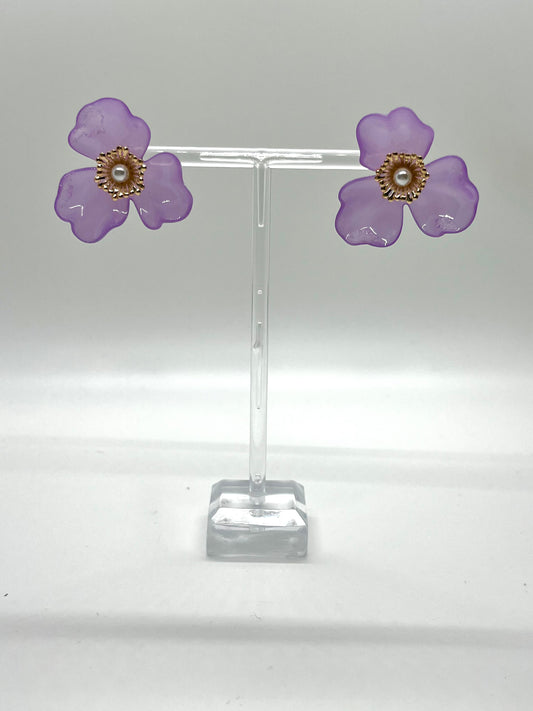 Purple Flower Studs