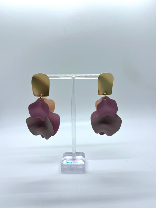Purple Petal Earrings