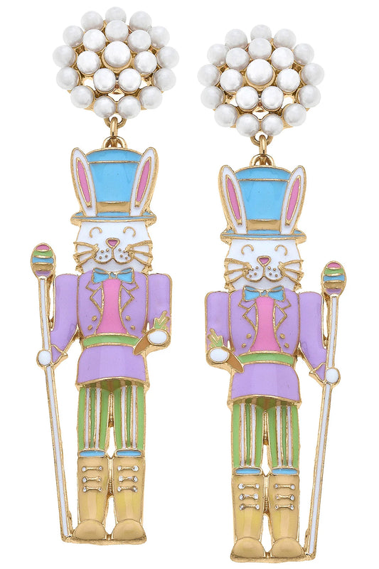 Canvas Nutcracker Bunny Earrings