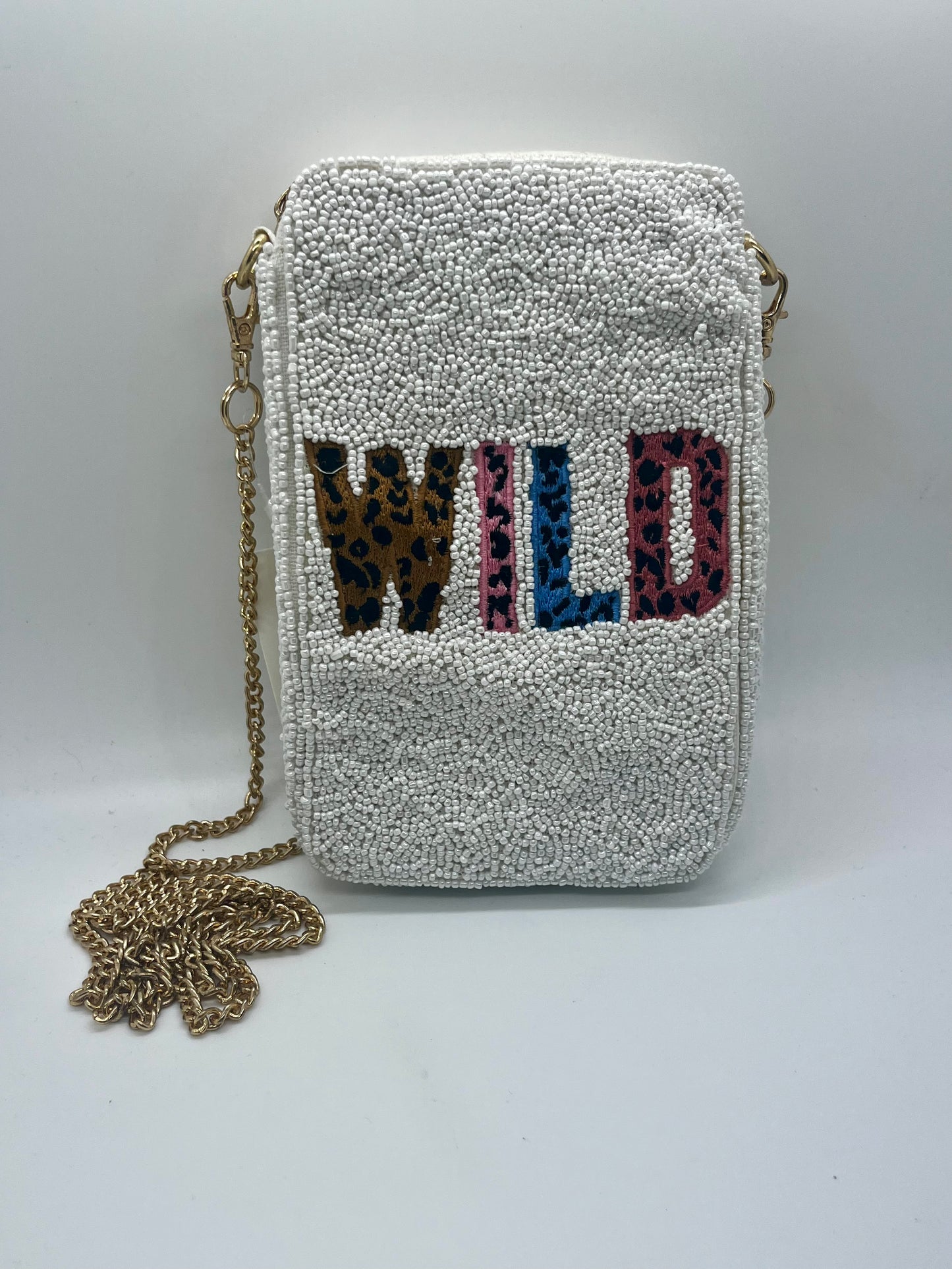 Wild White Beaded Bag