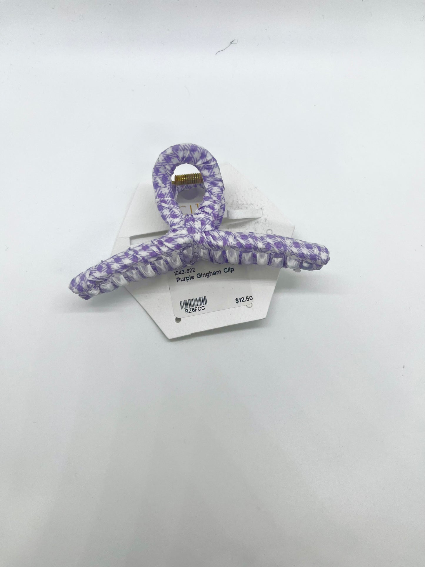 Purple Gingham Clip