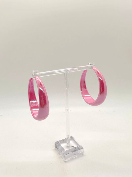Shiny Pink Hoops