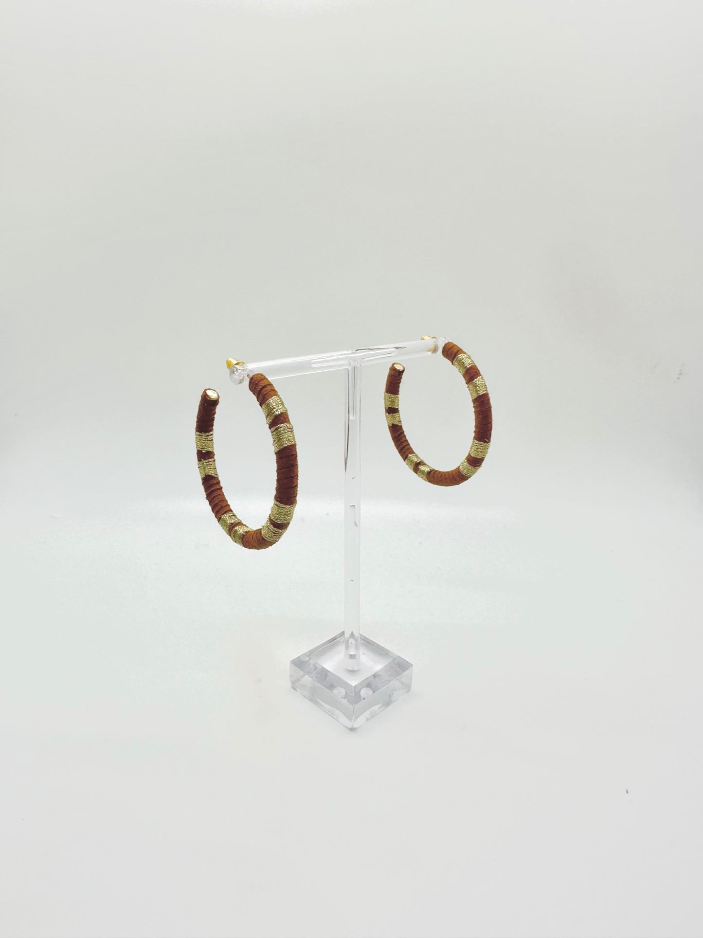 Textured Hoops with Gold Accent