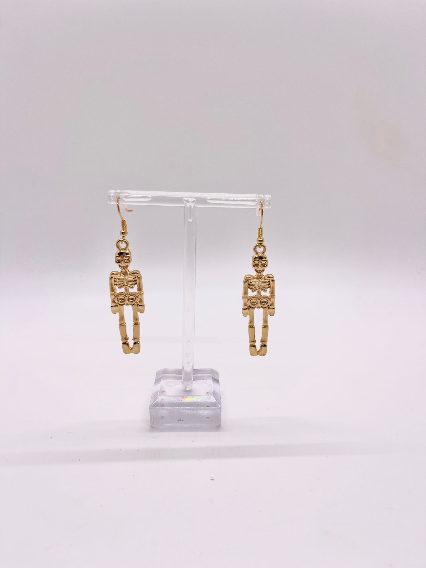 Skeleton Earrings Gold 2"