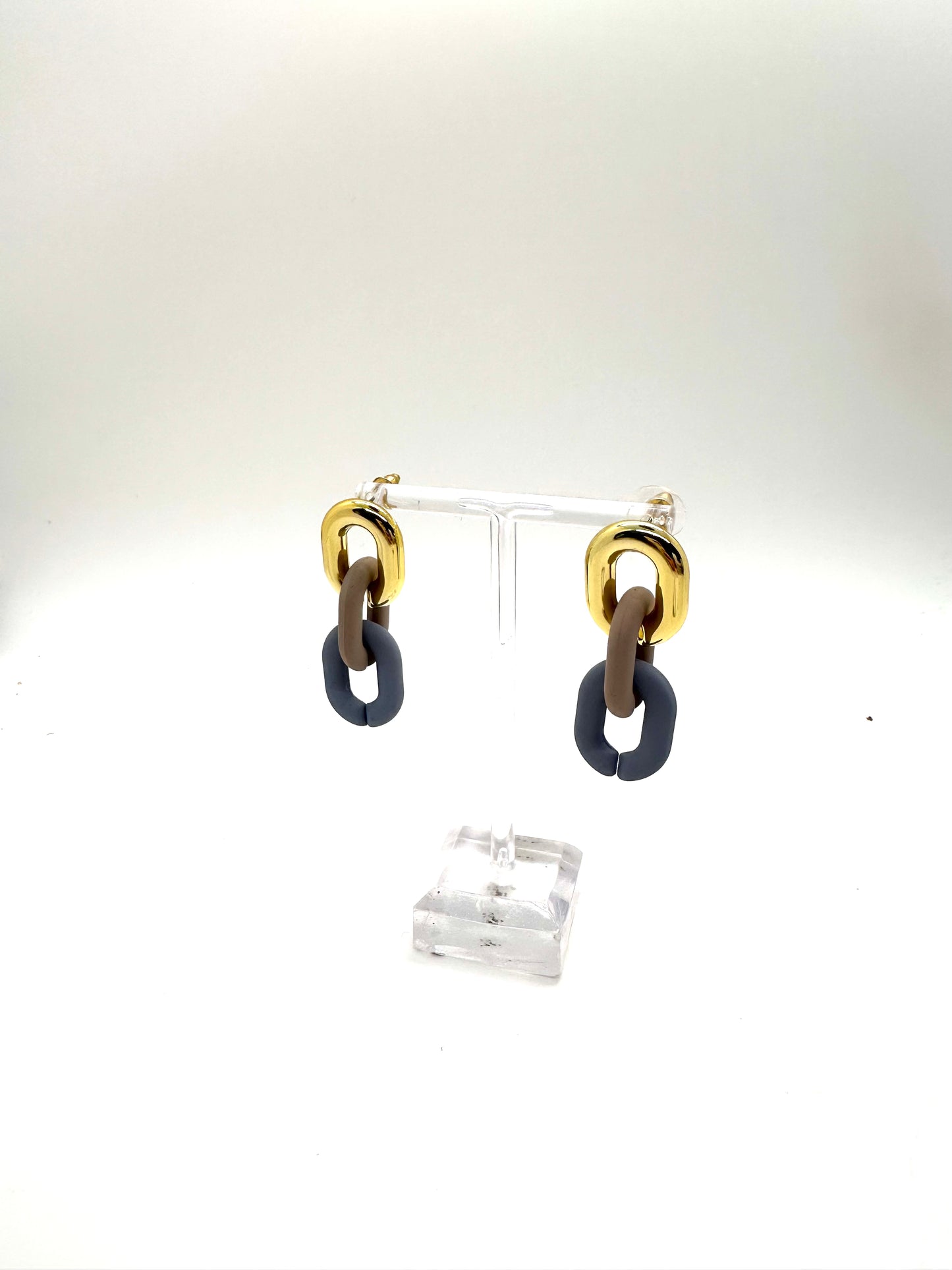 Purple and Blue Link Earrings