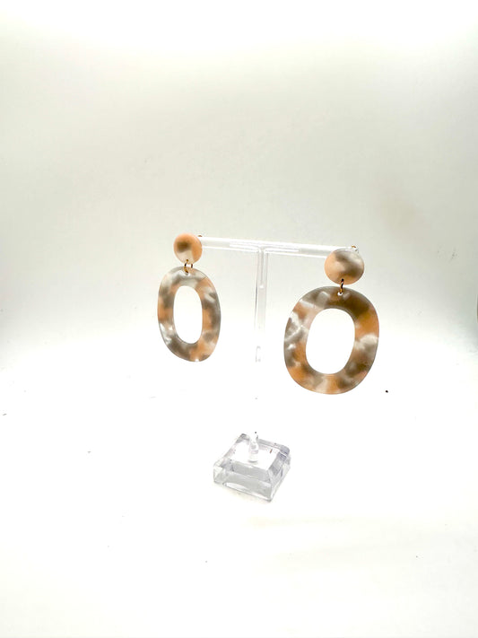 Grey and Pink Acrylic Earring
