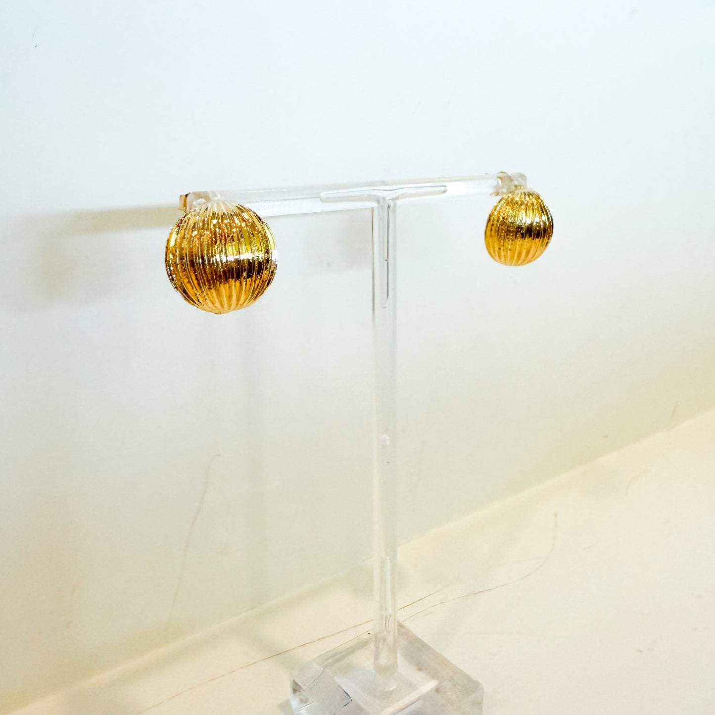 Textured Round Gold Stud