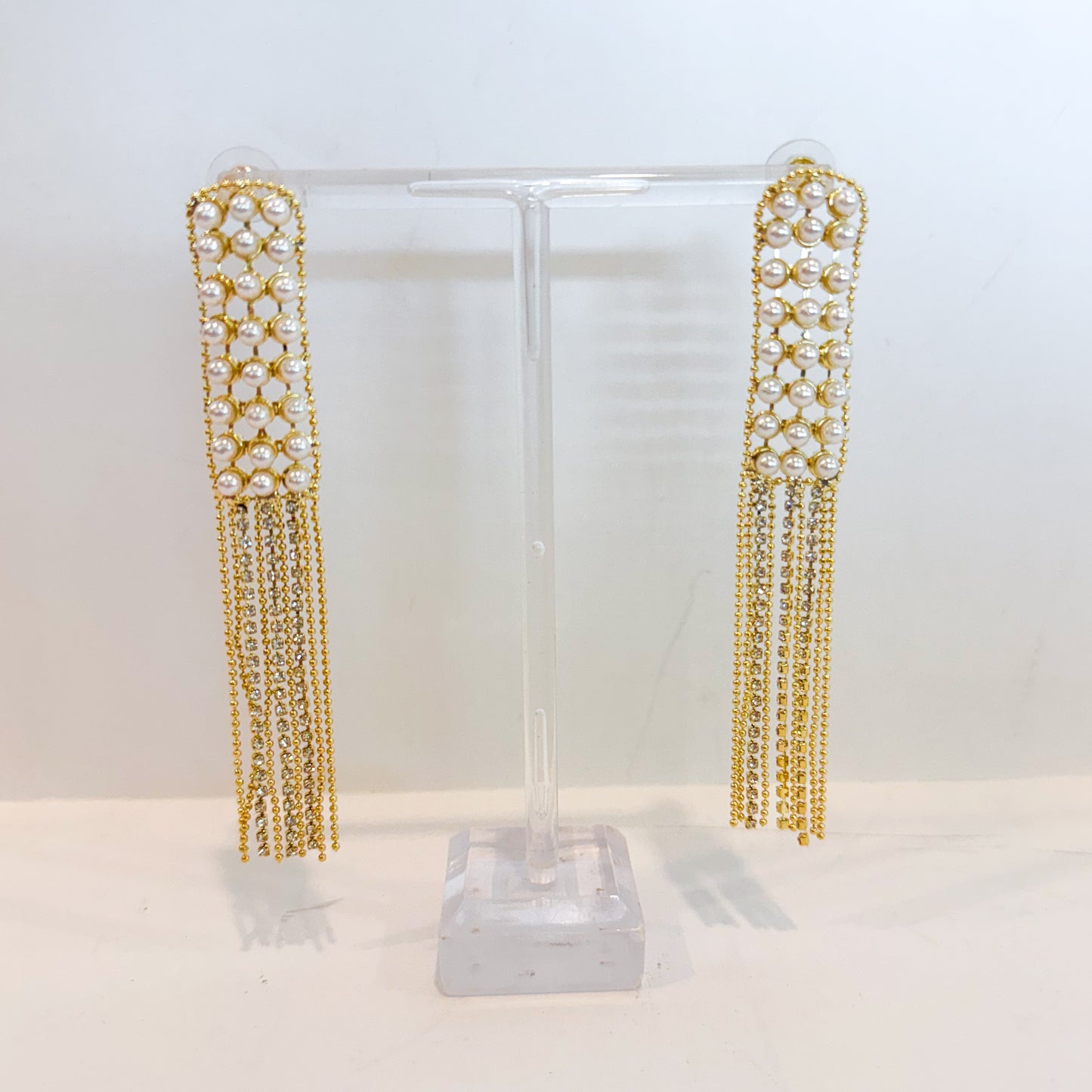 Pearl Diamond Drop Earrings